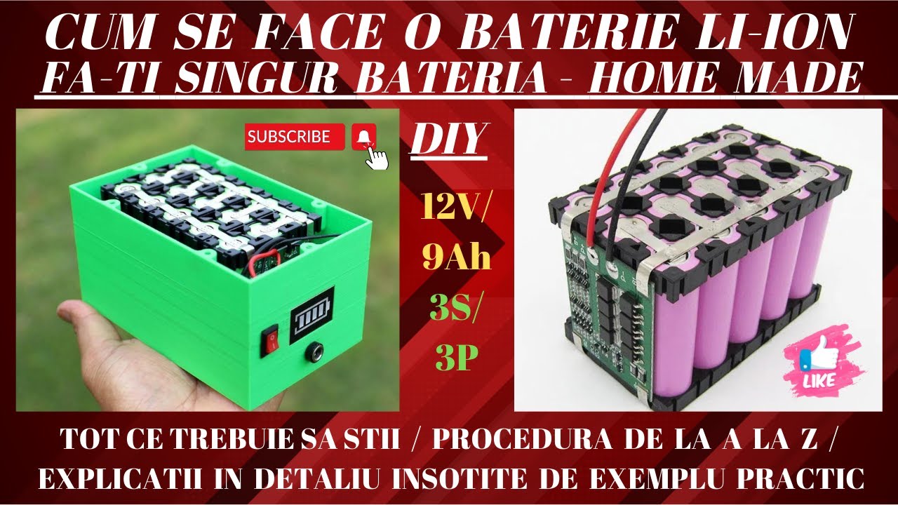 Cum se face o baterie Li Ion 12V -  fa-ti singur bateria , poti si tu