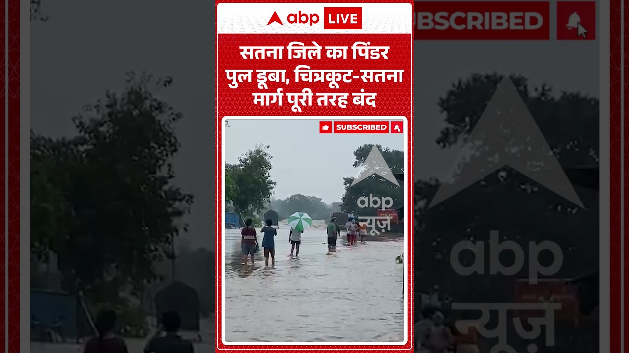 Viral Video : सतना जिले का पिंडर पुल डूबा, चित्रकूट सतना मार्ग पूरी तरह बंद | #viral #ytshorts
