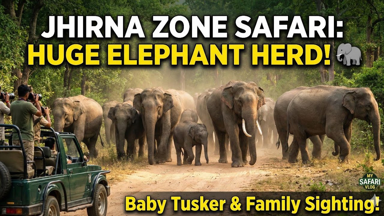 Itne Saare Haathi Ek Saath! 🐘😱 Jhirna Zone Safari Gone Wild #yuvrajjimcorbett 