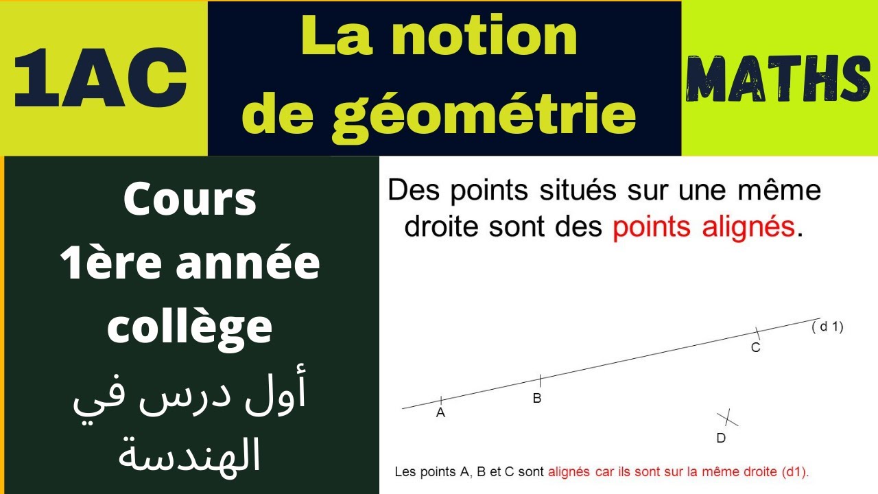 Maths biof: Notion de g&eacute;om&eacute;trie 1&egrave;re ann&eacute;e coll&egrave;ge semestre 1