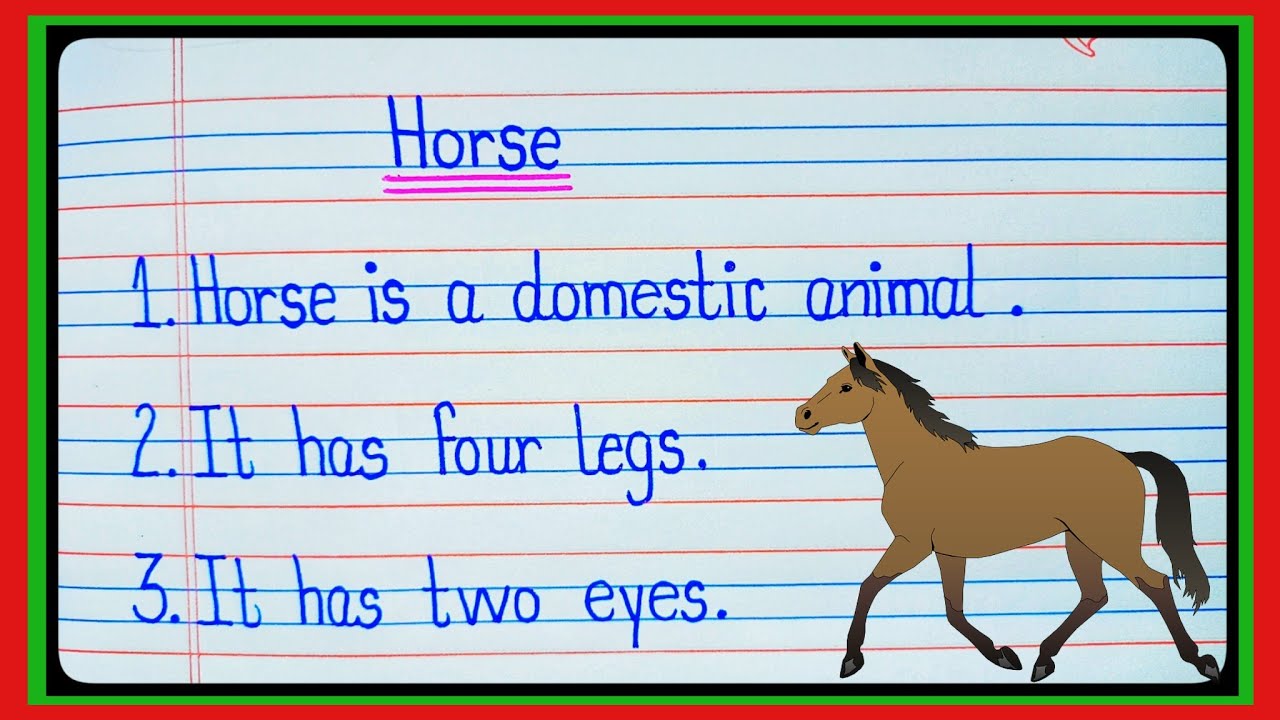 10 lines on Horse in english/Horse essay in english 10 lines/Essay on Horse in english l