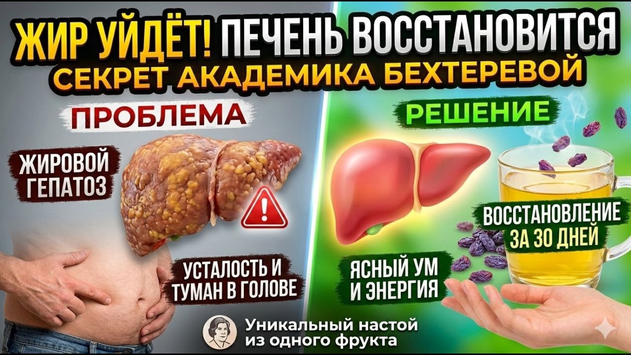 ПЕЧЕНЬ СТАНЕТ КАК НОВАЯ! 🍇 Секретный настой Натальи Бехтеревой от жирового гепатоза.
