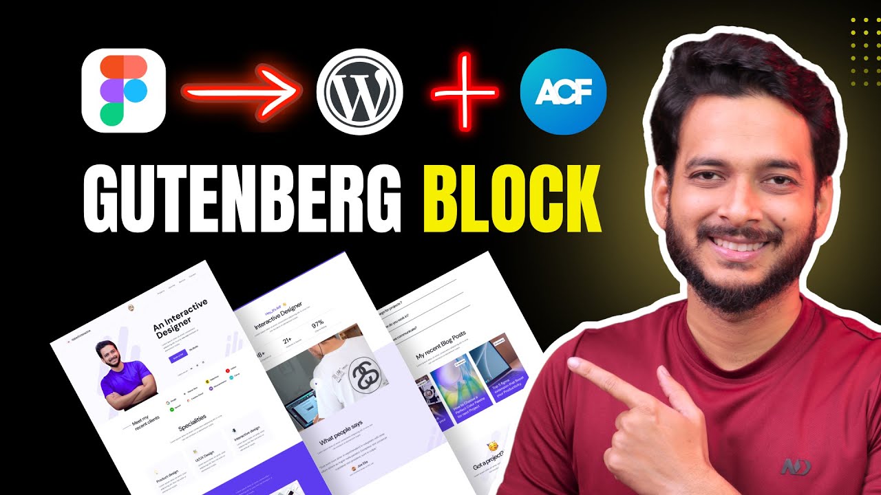 Figma to WordPress Gutenberg - How to build your Portfolio Website? Fully Custom Made!