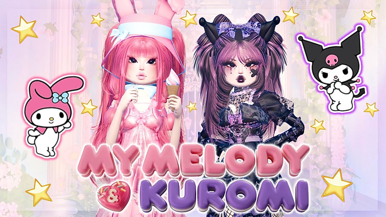 Воссоздание SANRIO MY MELODY и KUROMI в DRESS TO IMPRESS 🩷🖤
