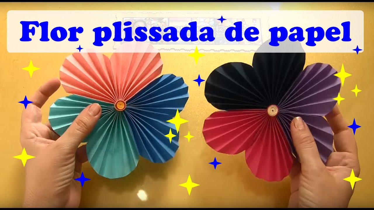 COMO FAZER FLOR COM PAPEL PLISSADO