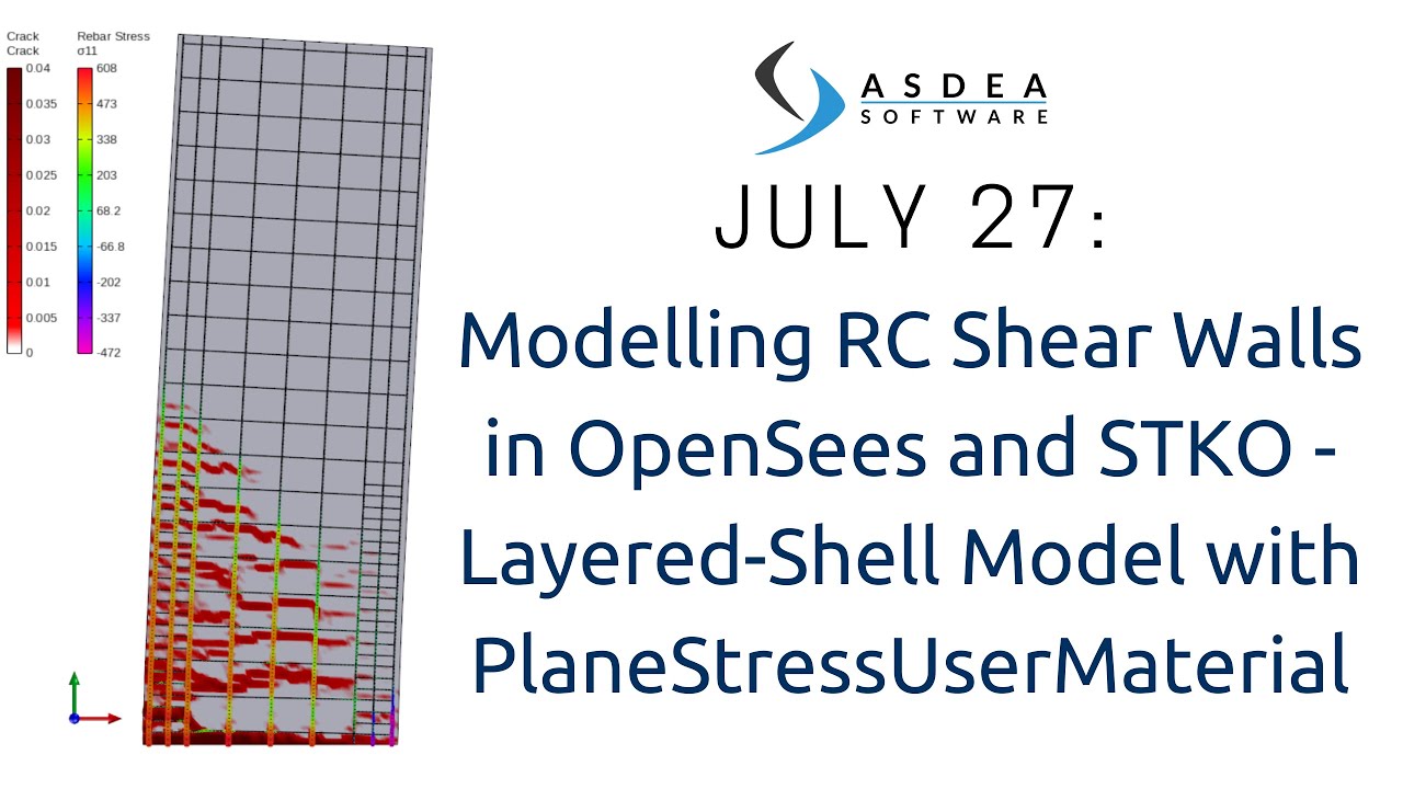 Modelling RC Shear Walls in OpenSees and STKO - Layered-Shell Model with PlaneStressUserMaterial