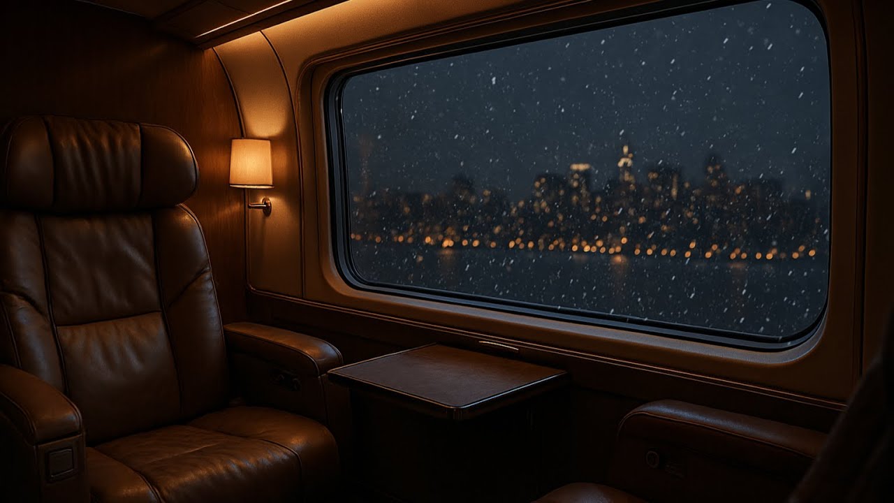 City Lights & Snowfall: Midnight Train Journey