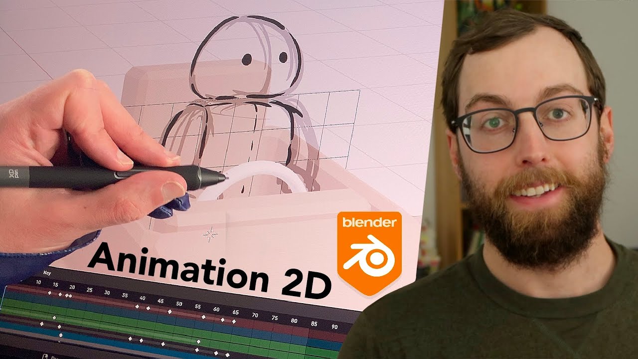 Faire de l'animation 2D sur Blender | Découverte du Grease Pencil (avec ma nouvelle tablette)
