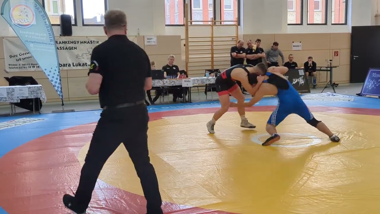 WRESTLING/RINGEN. Sachsenmeisterschaft 2026. U 20.74 KG. Glaschke Lukas - Pryimak Serhii