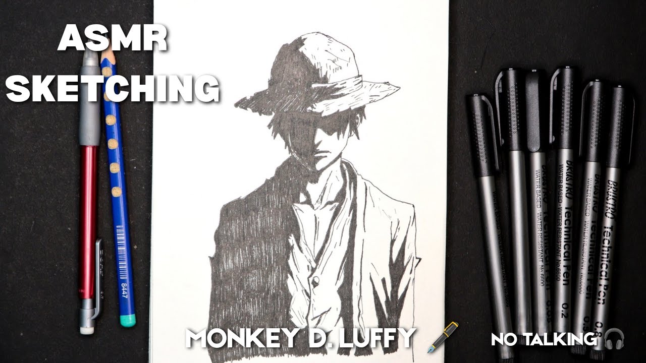 [LIVE LOOP] ASMR Sketching Monkey D. Luffy 🧠✏️ | Real-Time Drawing Sounds | No Music, No Talking