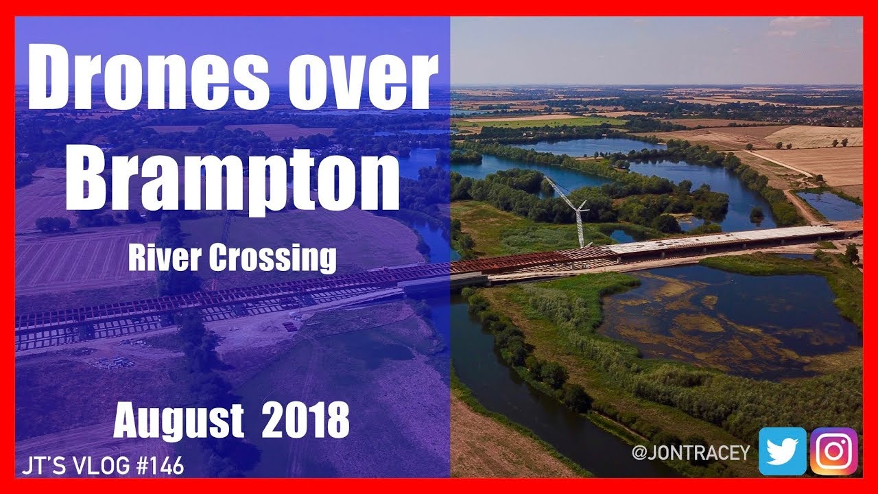 Drones over Brampton - Building the new A14 - August 2018