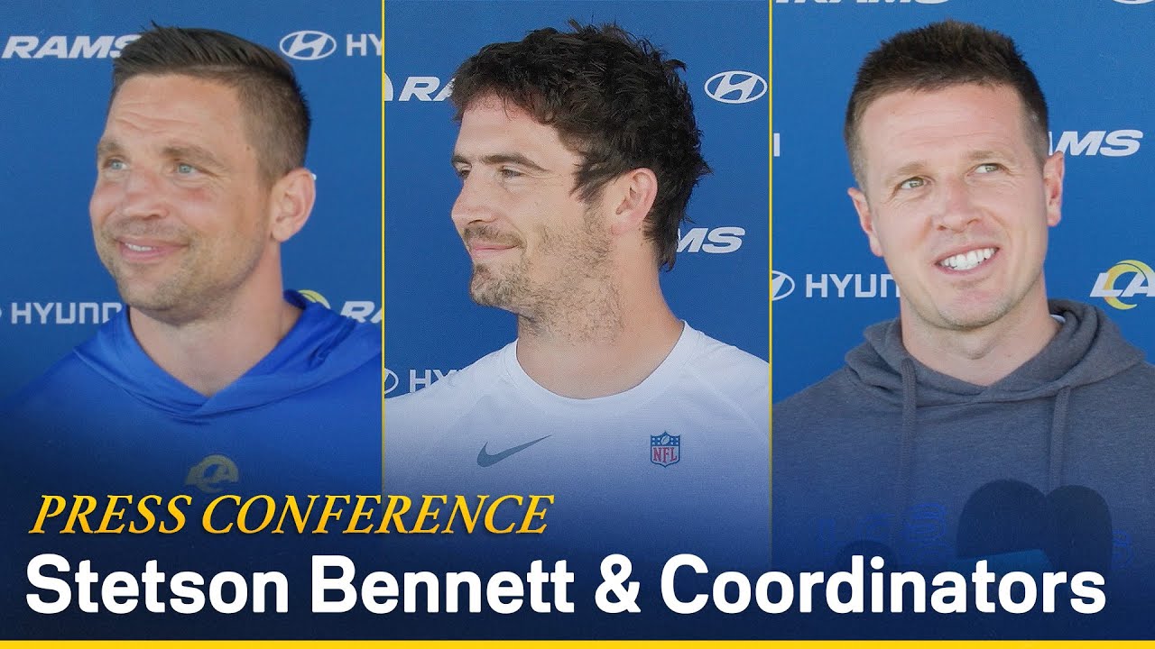 Stetson Bennett, DC Chris Shula & OC Mike LaFleur Address The Media As Rams Kick Off Week 2 Of OTAs