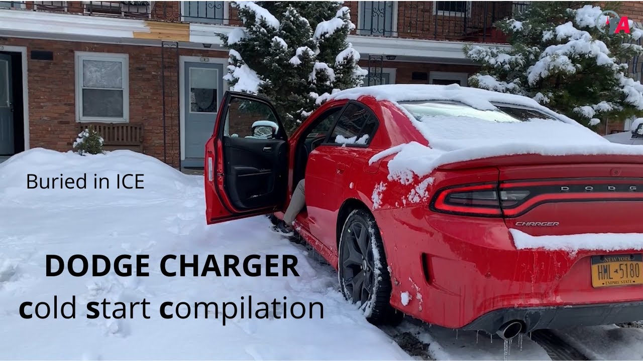 Full Dodge Charger cold start compilation, buried in ICE!