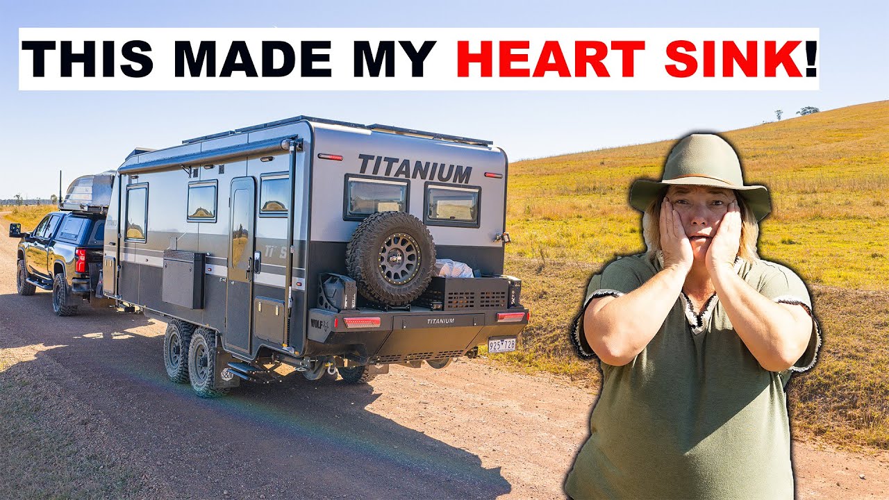 Swamped by rain caravanning South East QLD, beach camps, hidden camp in the trees & pet scare