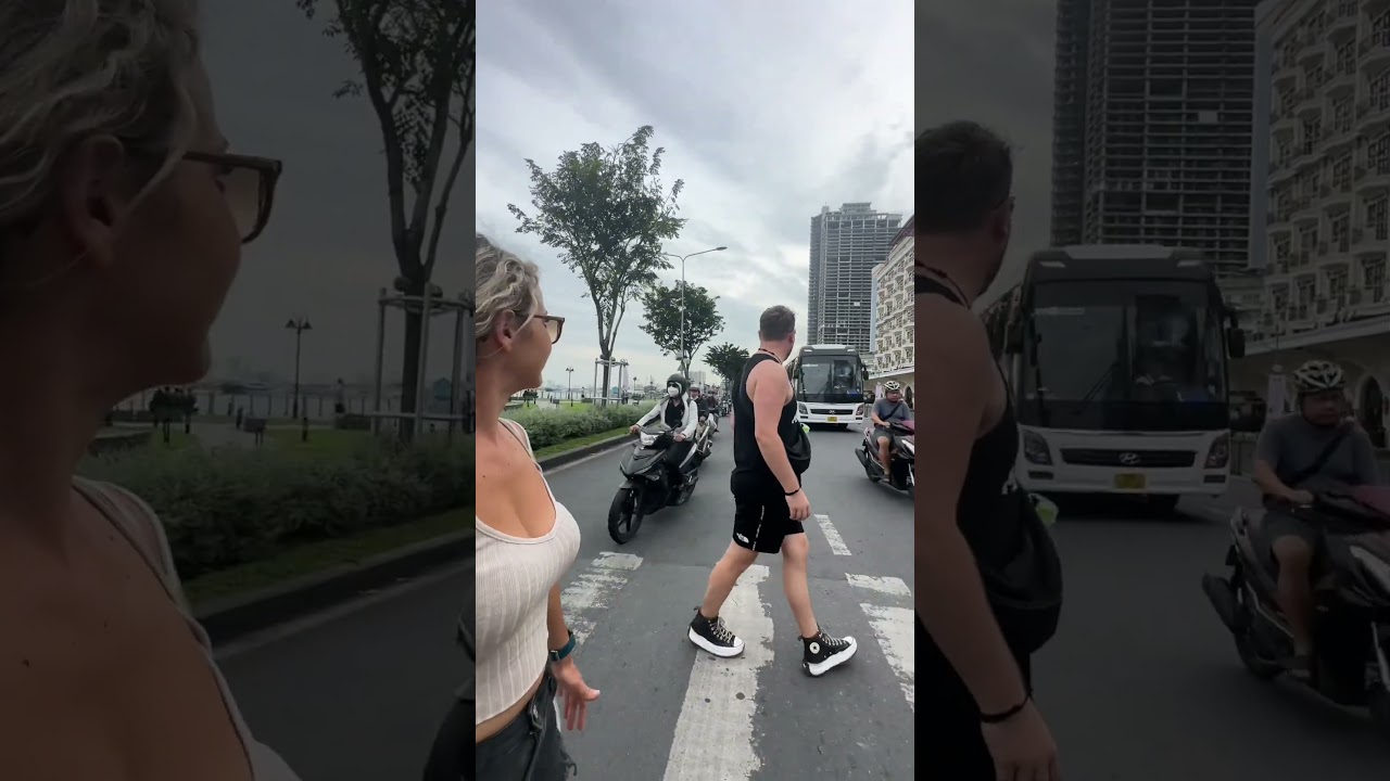 Crossing The Street In Vietnam!