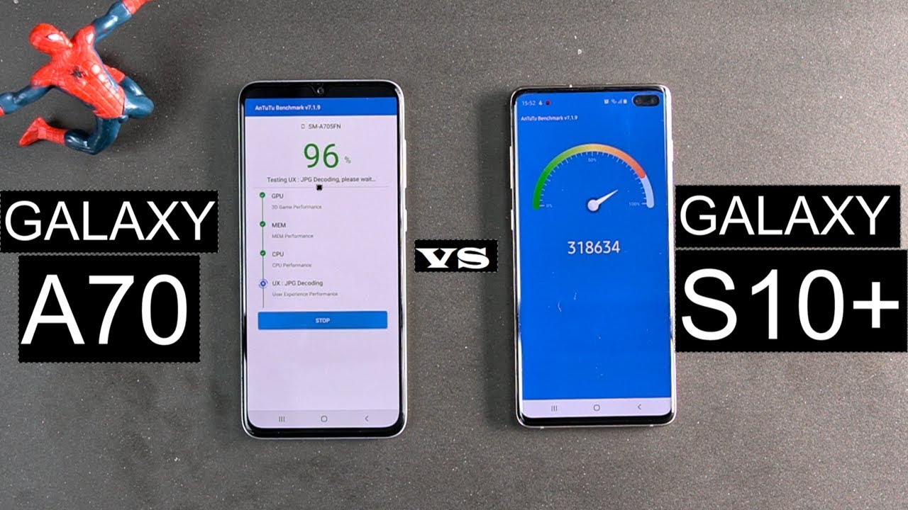 Samsung Galaxy A70 vs Galaxy S10 Plus Speed Test Comparison