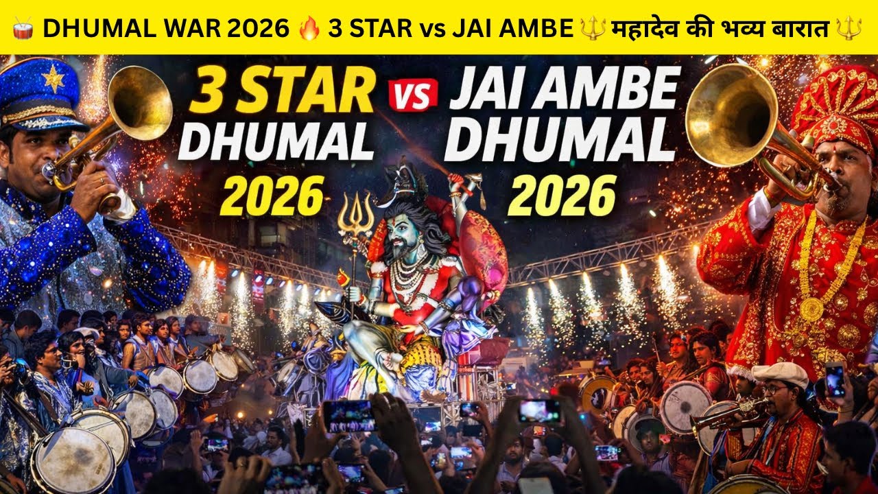 🔱 महाशिवरात्रि 2026 नागपुर | Mahadev Ki Grand Baarat | 3 Star vs Jai Ambe Dhumal Battle 🥁