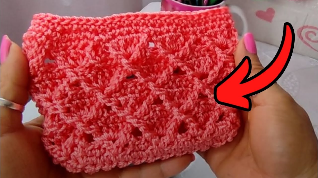 Necesitas tejer esta puntada! MONEDERO a CROCHET!