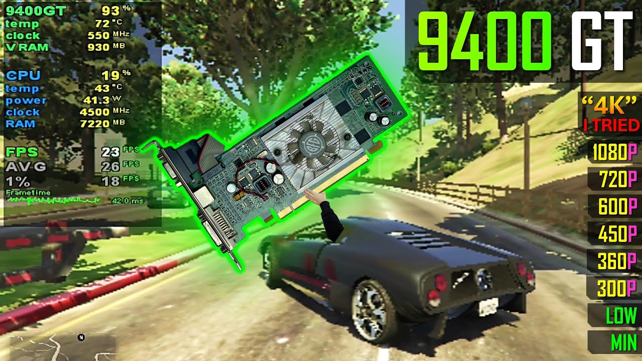 The GeForce 9400 GT (from 2008) in GTA 5!