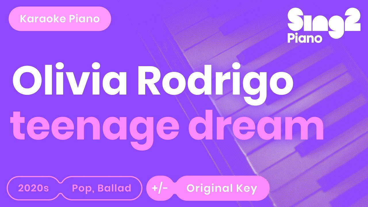 Olivia Rodrigo - teenage dream (Piano Karaoke)