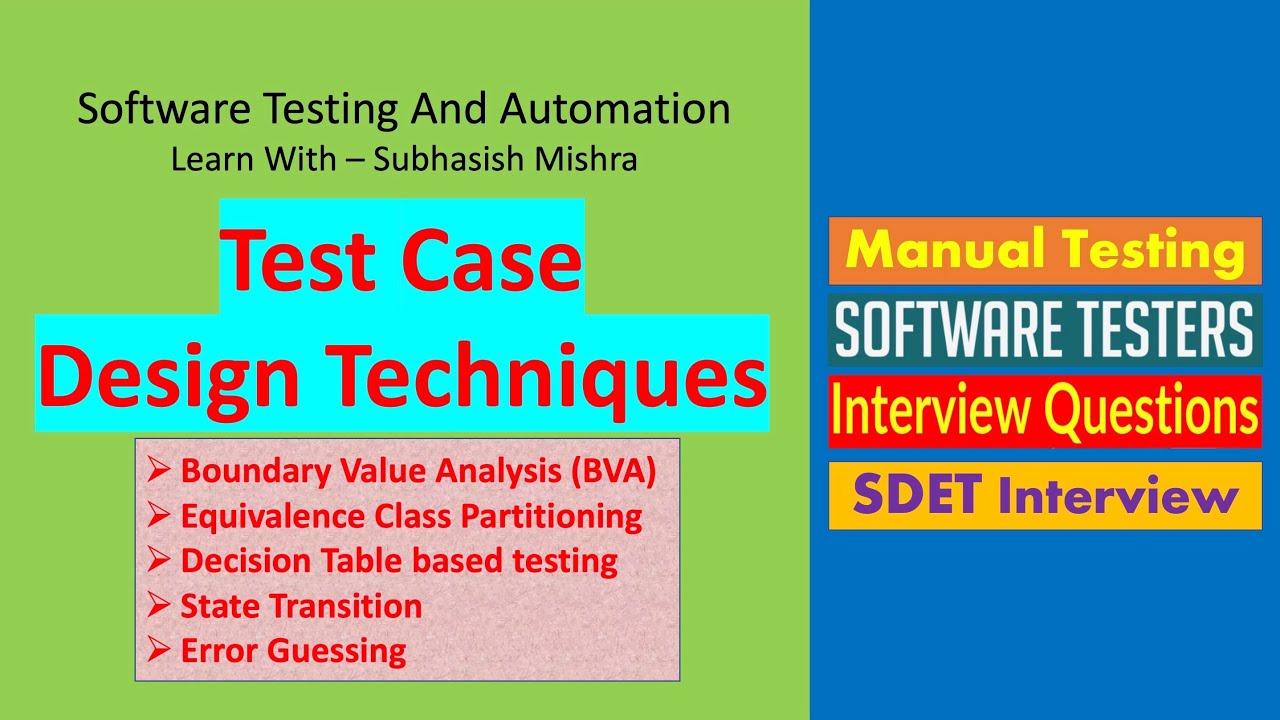 Test case design Techniques in software testing