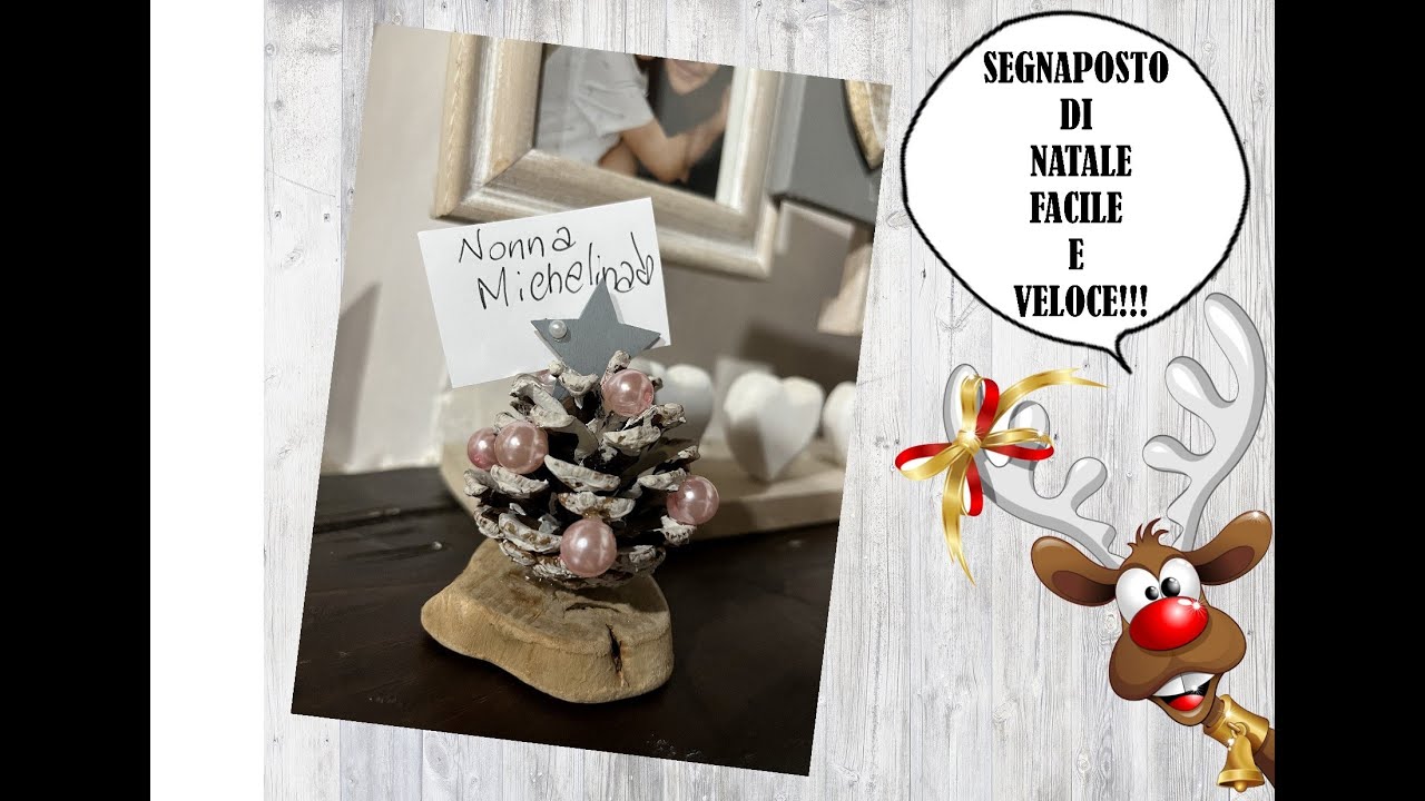 DIY-PIGNA SEGNAPOSTO-SEGNAPOSTO DI NATALE FACILISSIMO E VELOCISSIMO-FAI DA TE -NATALE 2022