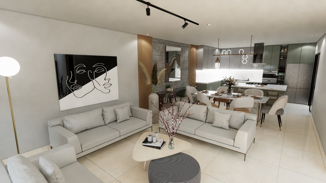 CASA DE ESPACIOS ABIERTOS CON 4 HABITACIONES DOBLES de 8 X 16