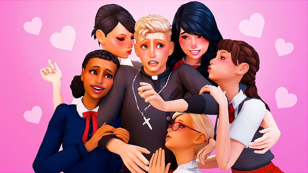 CUTE PRIEST IN ALL GIRLS SCHOOL ❤😱 SIMS 4 STORY