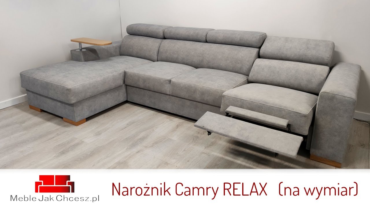 Narożnik Camry z regulowanymi zagłówkami i elektryczną funkcją relax - MEBLEJAKCHCESZ.PL