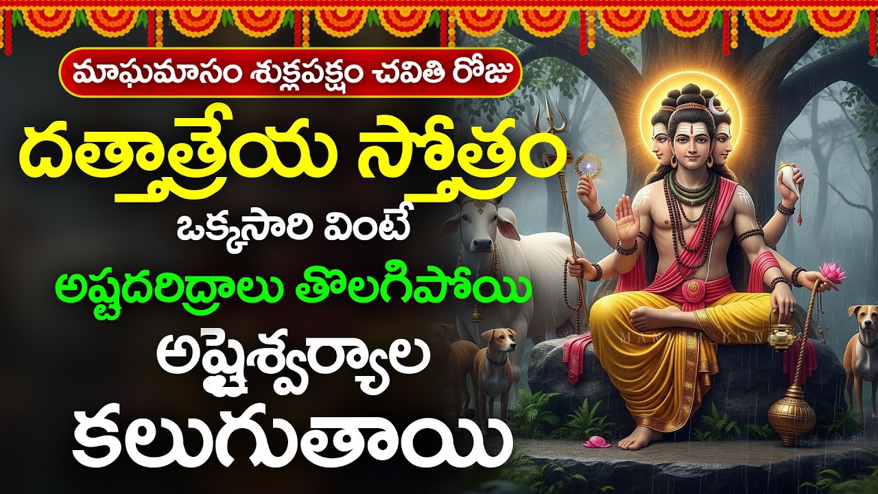 మాఘమాసం శుక్లపక్షం చవితి రోజు దత్తాత్రేయ స్తోత్రం వింటే అష్టైశ్వర్యాల కలుగుతాయి | Dattatreya Stotram