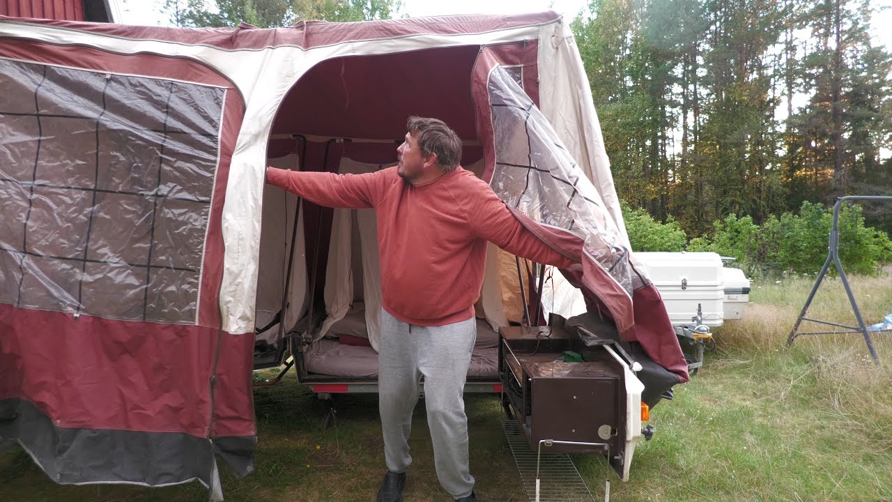 Unboxing Camp-Let Gt 1987 Importerad från Danmark Sunkigaste billigaste Pilsnerhäck tältvagnen.