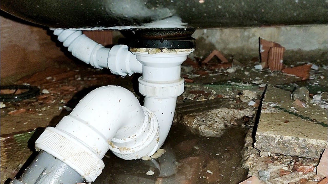 FUGA en SIFÓN de la BAÑERA y HAY ATASCO. Y CONECTO la Lavadora al DESAGÜE. #sifones, #desagüe
