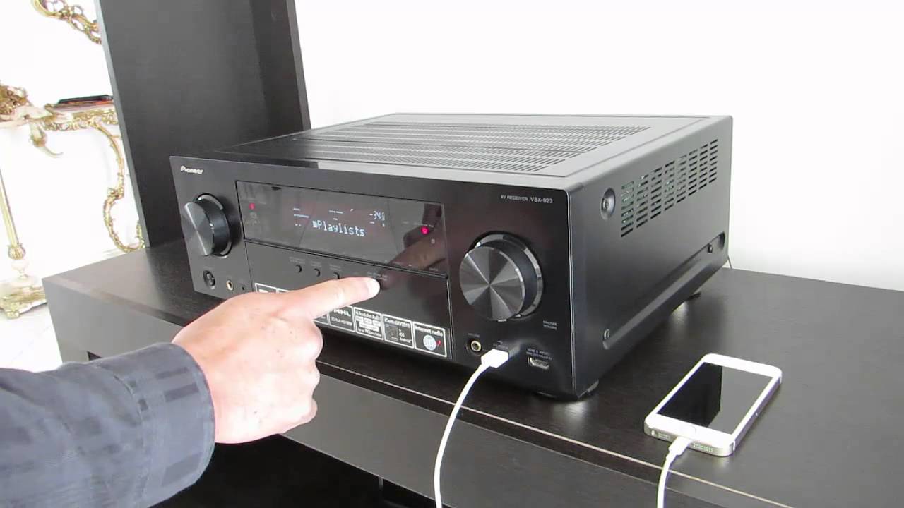 Receptor AV Pioneer VSX: Reproducir música del iPhone