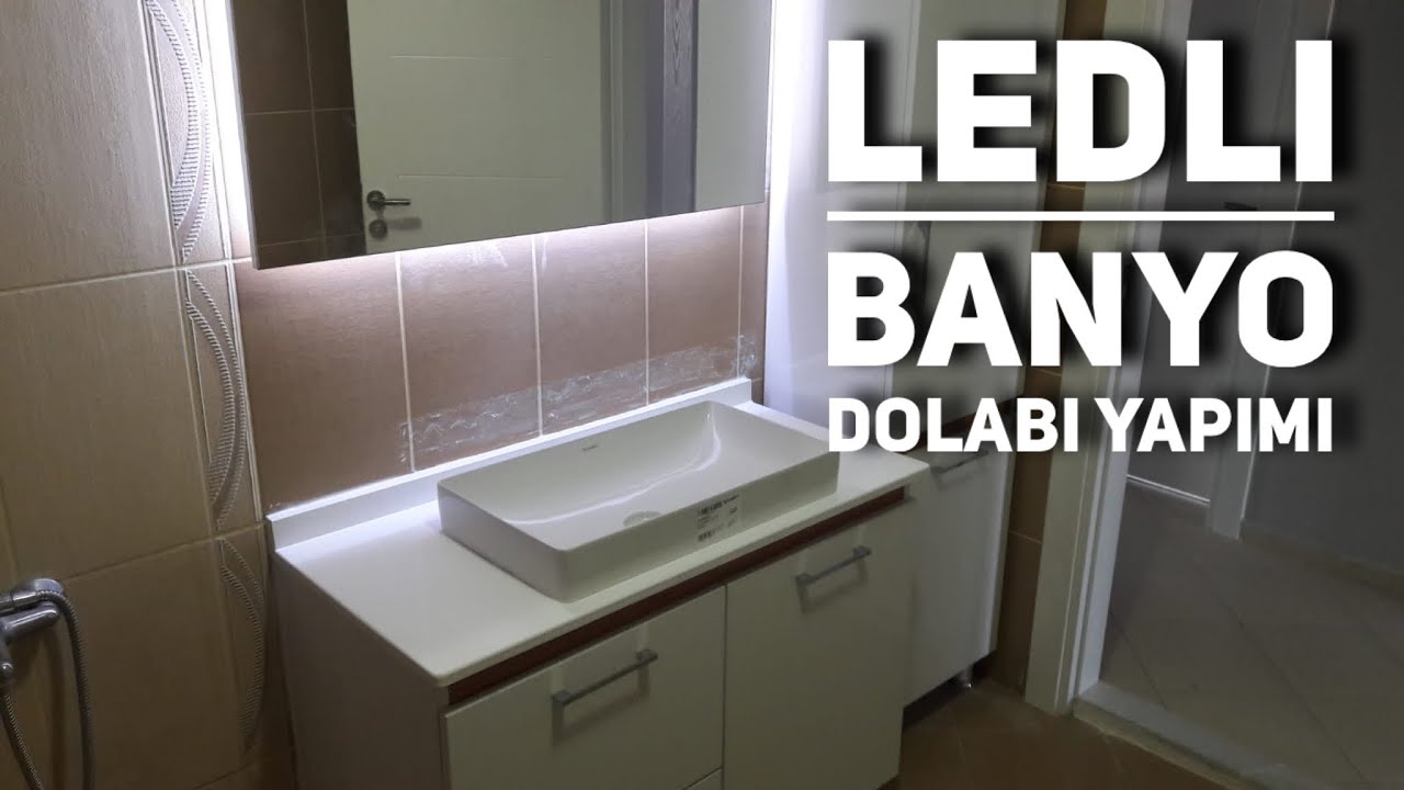 Banyoda Ledli Şıklık Ledli Banyo aynası ve Dolabı yapıyoruz