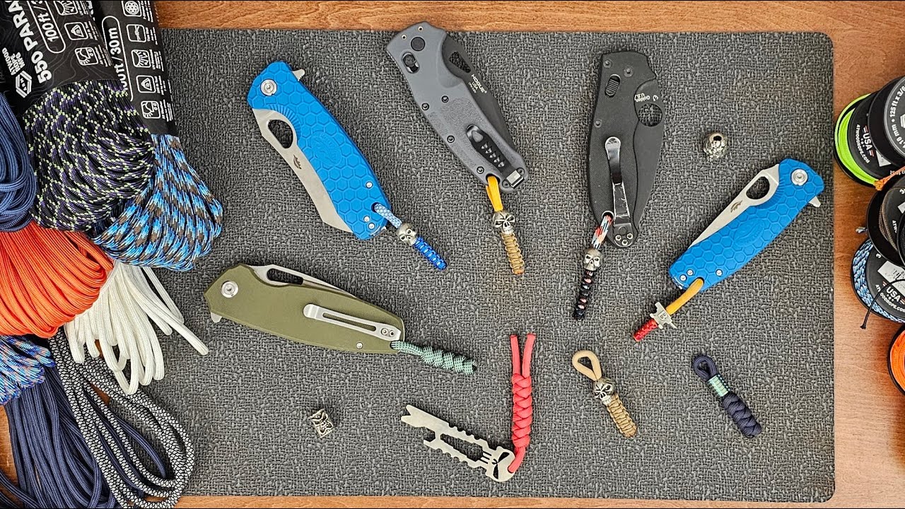 Best Paracord Lanyard Design For EDC? || Episode 7. || Spyderco, Kubey, Hogue & Honey Badger Knives!