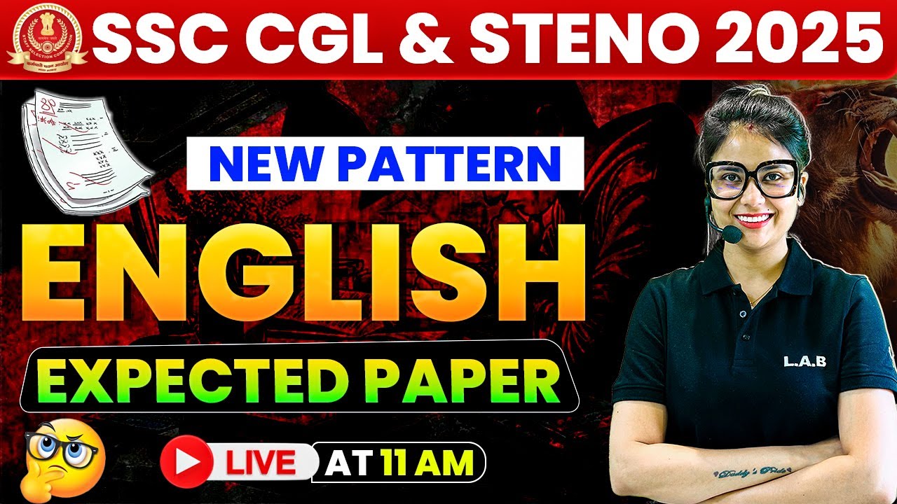 SSC CGL/ SSC Steno 2025 | English New Pattern Most Expected Questions | English By Barkha Mam