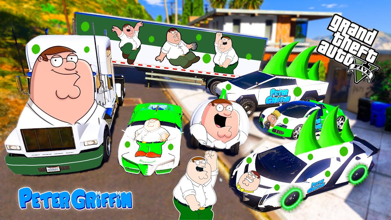 GTA V - Stealing PETER GRIFFIN CARS with Franklin (Real Life Cars #250)