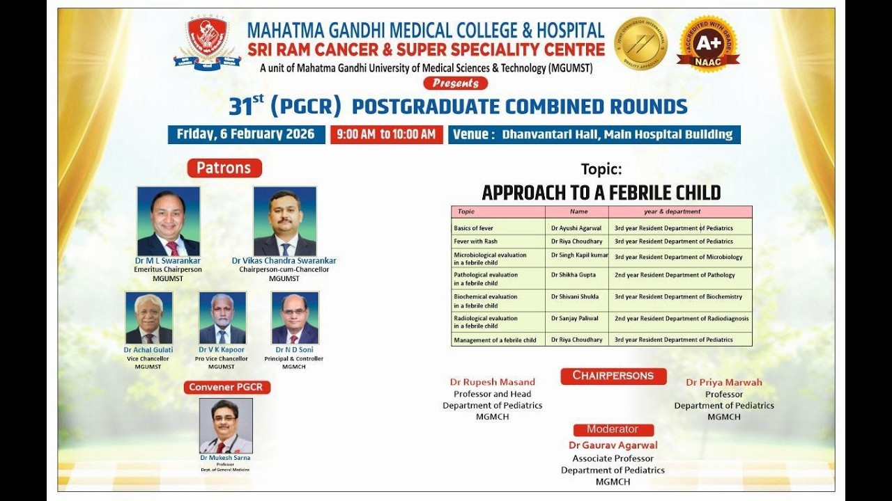 31th POSTGRADUATE COMBINED ROUNDS ( PGCR 06 Feb 2026)