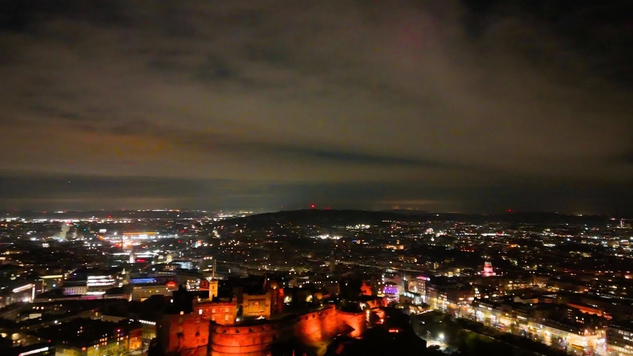 AMAZING Edinburgh CASTLE & Northern Lights DRONE