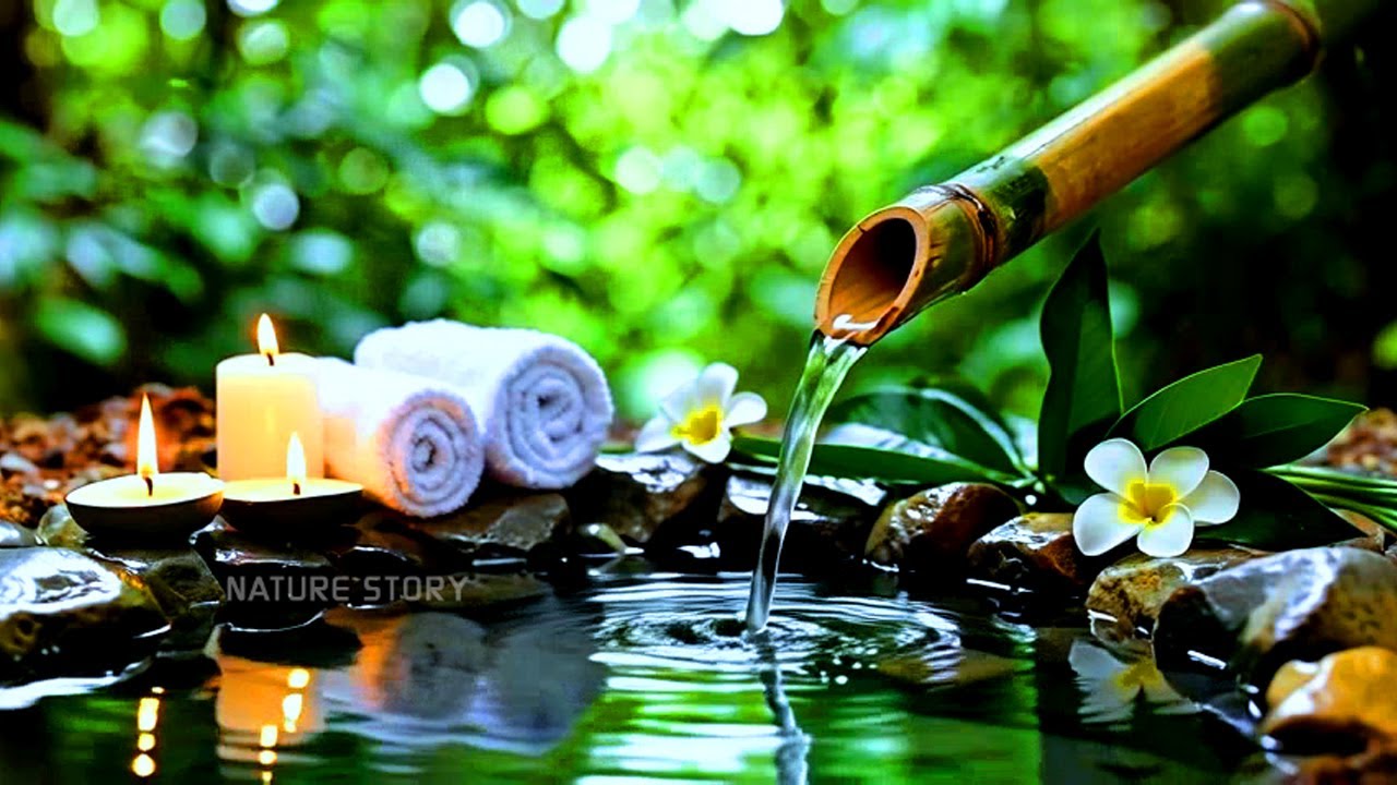 Relaxing Piano Music 🌿 Sleep Music, Calming Music, Meditation Music and Water Nature Sounds, Bamboo