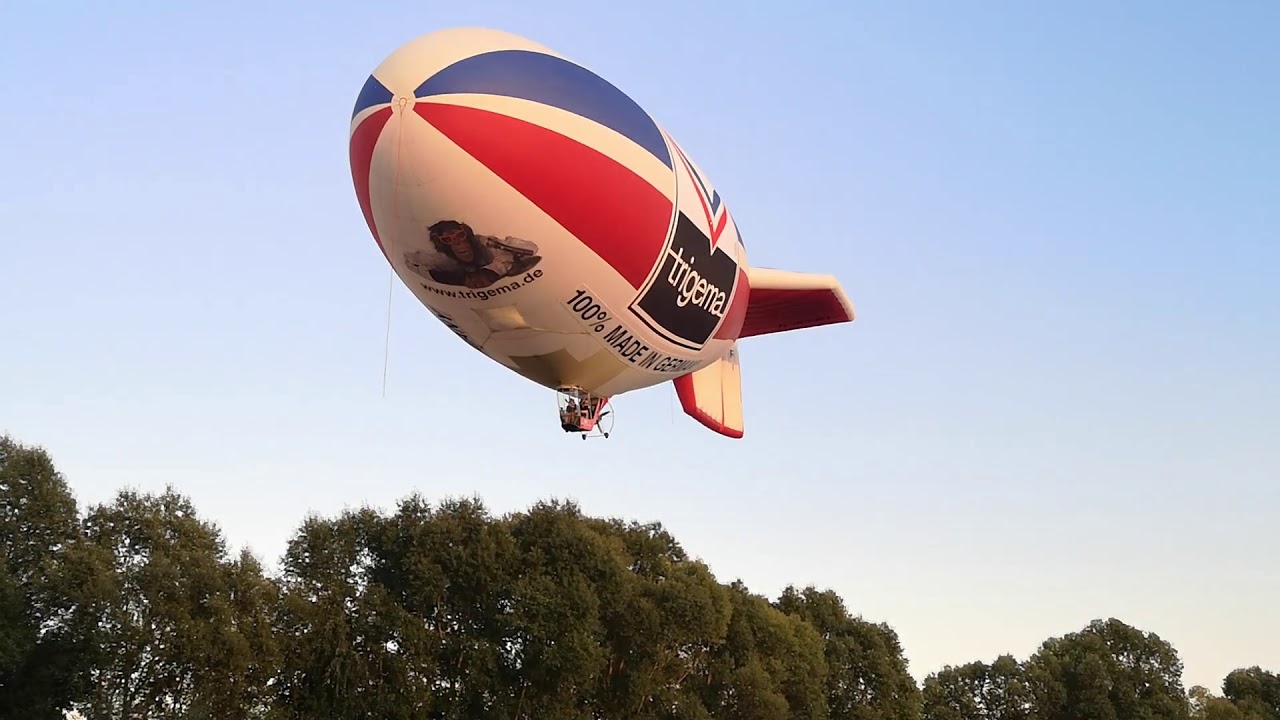 Landung Heißluft-Luftschiff in Rosdorf bei Göttingen