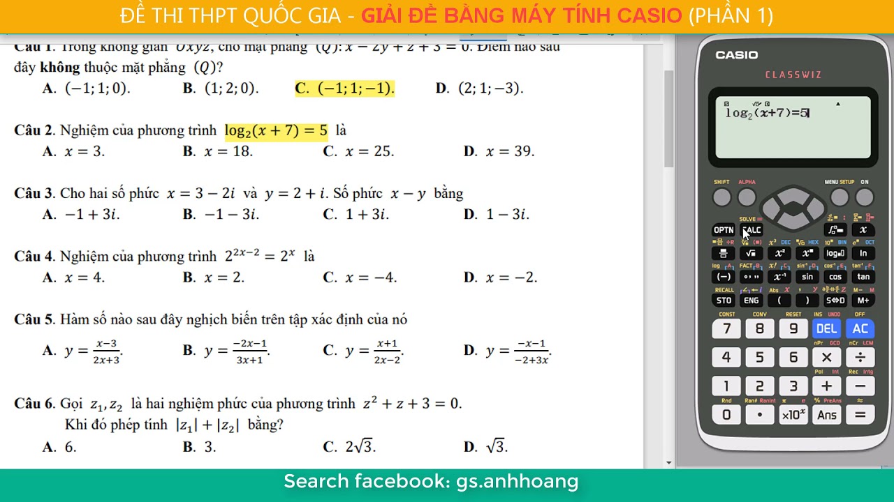 [THPT QUỐC GIA]  - Giải đề thi bằng máy tính casio TOÁN 12 (PHẦN 1)
