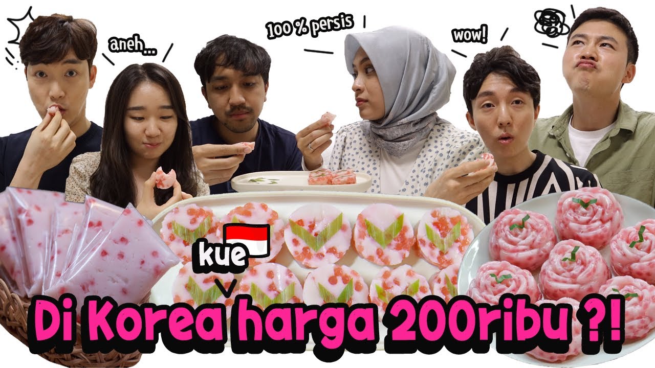 [REAKSI]BUATIN TEMAN KOREA TERKEJUT TEKSTUR KUE CANTIK (PUTRI) MANIS ?