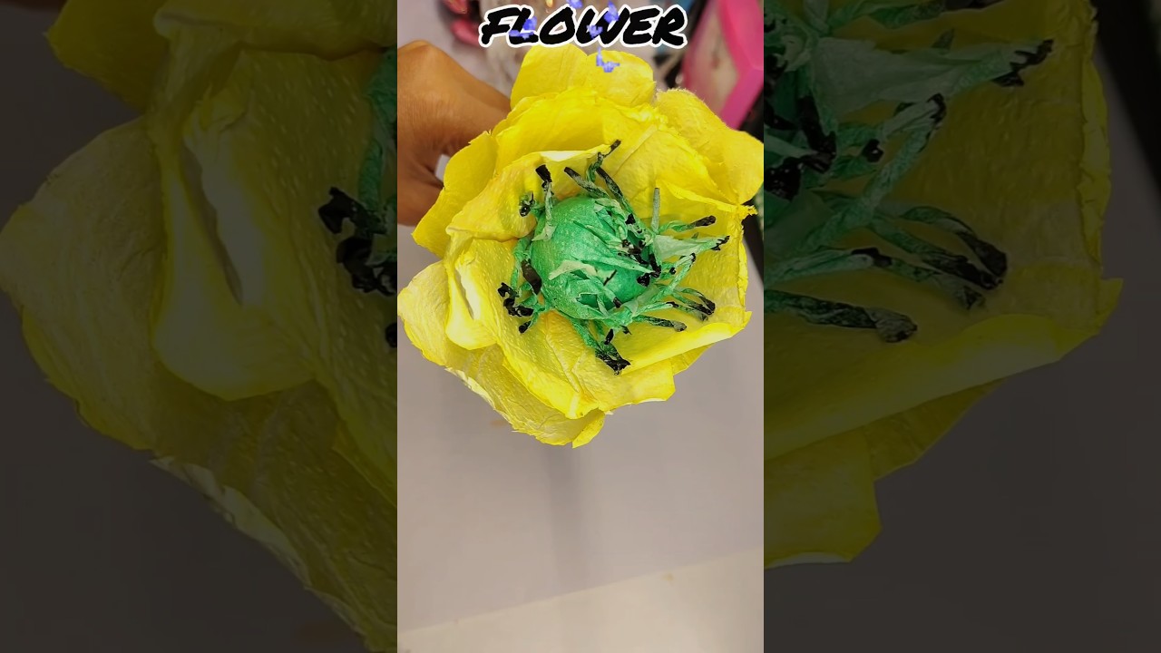 How to make flower from tissue paper|poppy flower|paper rose 