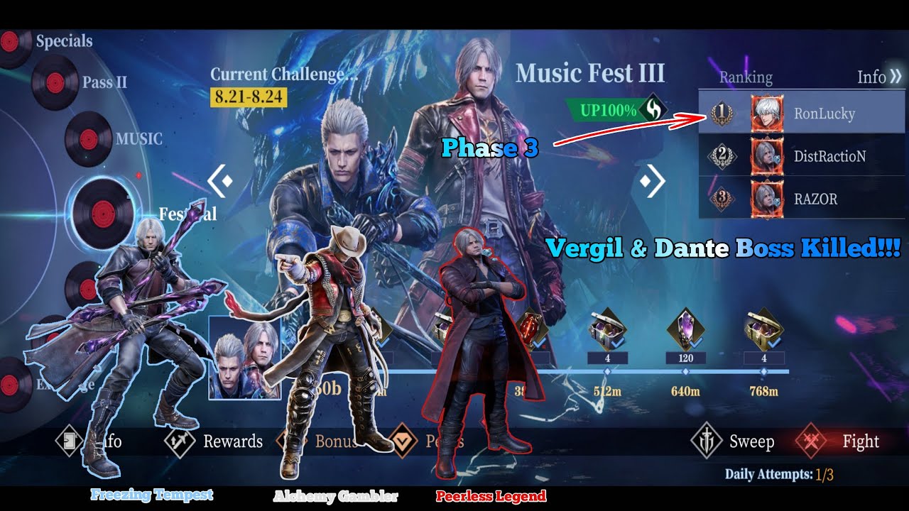 Dante & Vergil Music Fest 3 Killed | DMC Music Festival | FT, AG, PL | Devil May Cry: Peak of Combat