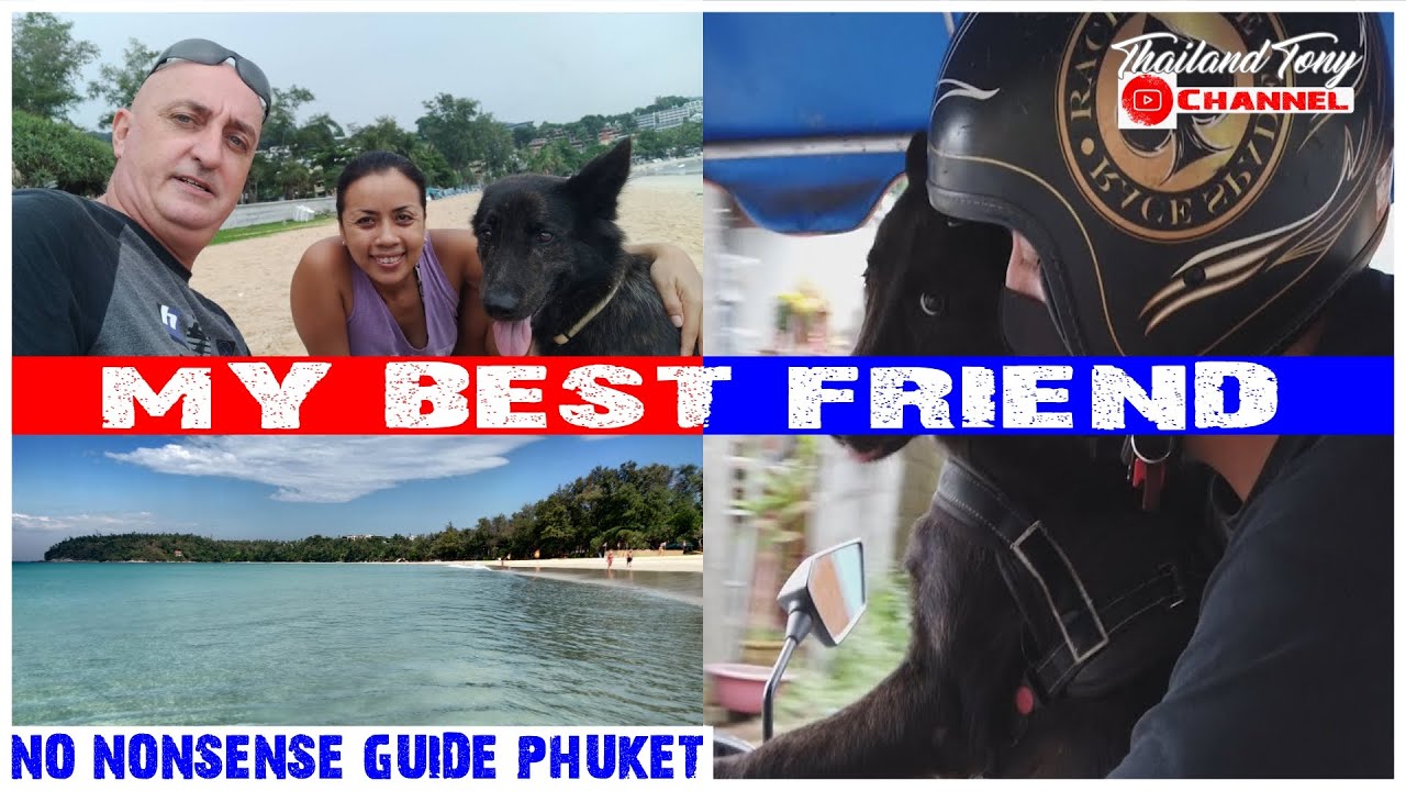 A Walk With Shadow our Dog on KATA BEACH Phuket Thailand.