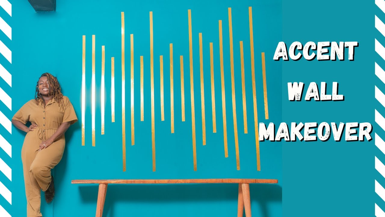 ACCENT WALL LIVING ROOM MAKEOVER || SIMPLE ACCENT WALL FOR ROOM +SIMPLE MODERN BENCH+A DIY SLAT WALL