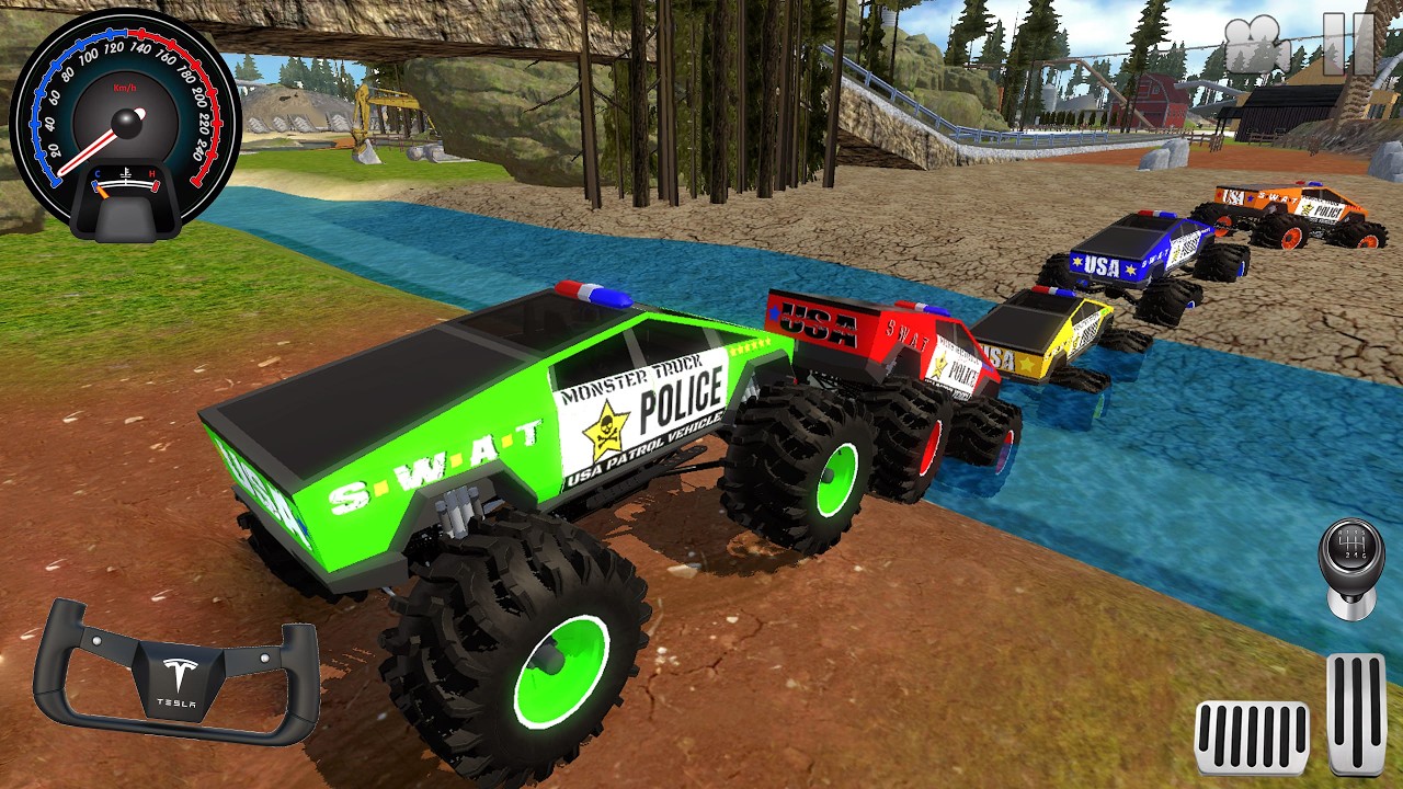 Juegos De Carros - Police Monster Trucks Impossible Driver #2 - Car Extreme Racing Android Gameplay