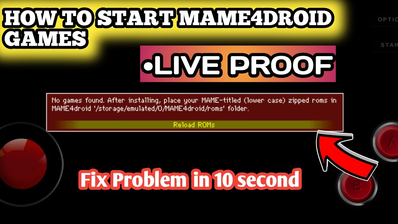 How to Start Mame4droid Games! Mame4droid Games starting Problem fix 100%! Mame4droid error Fix 100%