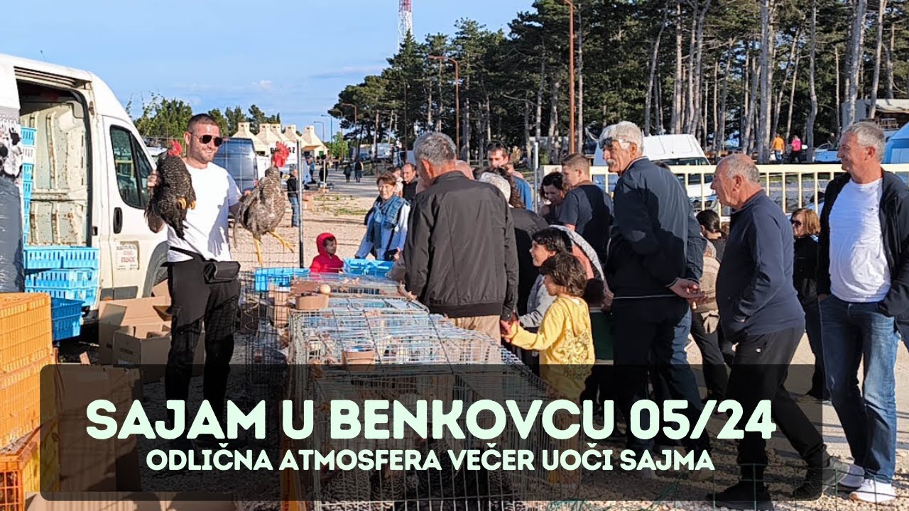 Sajam u Benkovcu 05/2024: Večer uoči sajma. Perad se prodaje naveliko.